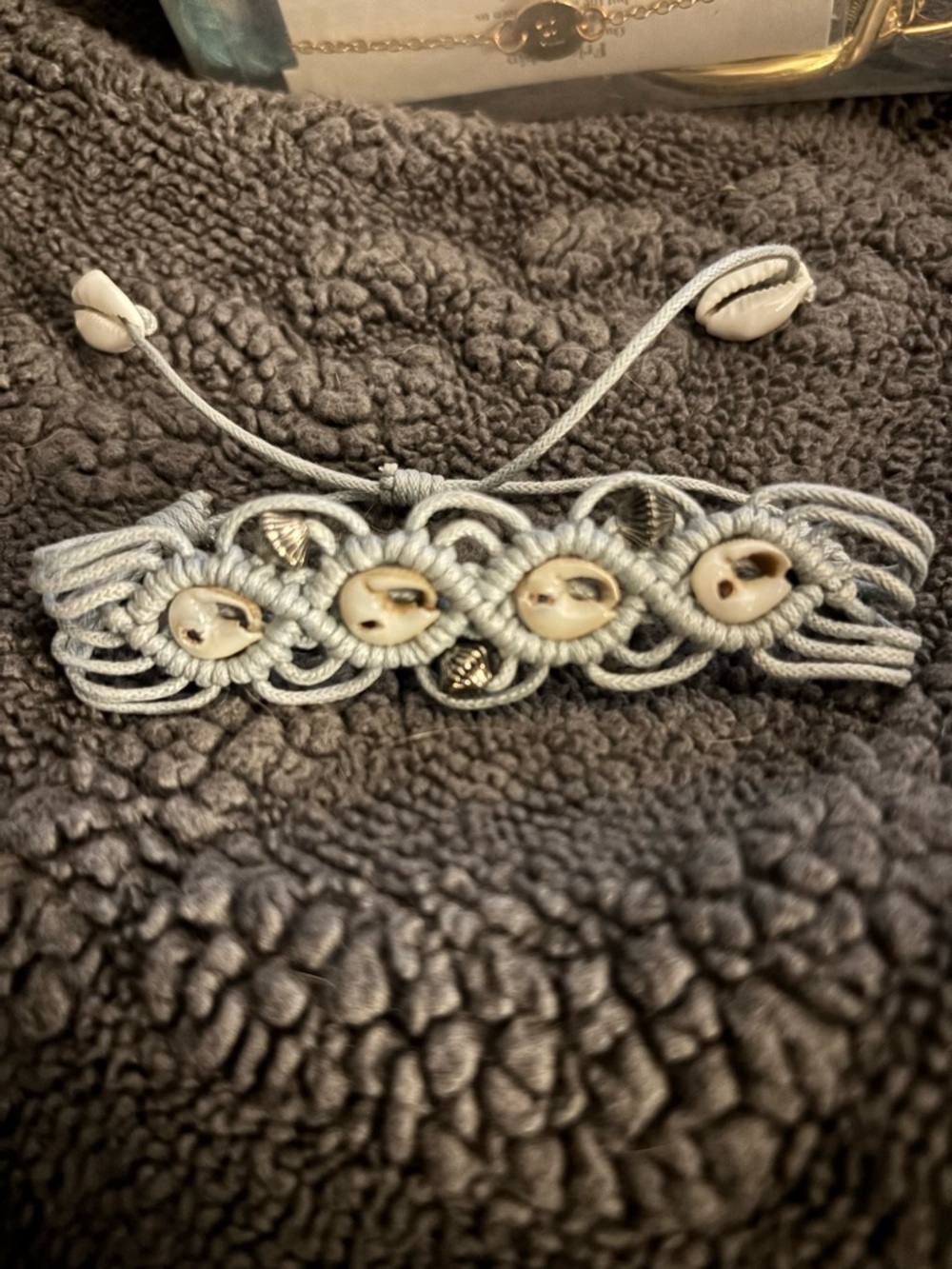 Light Blue Shell Macramé Bracelet